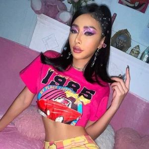 SHEIN ICON Car Slogan Print Crop Top